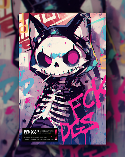 FCK DGS 0129 ai branding cat daliy design illustration poster print