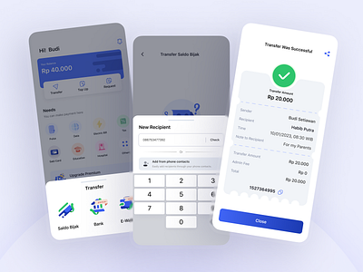 E-Wallet - Saldo Bijak Transfer case study dribbble e wallet finance graphic design reference ui uiux design visual design