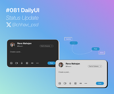 #081_DailyUi Status Update app dailyui design figma interface presentation social media status status update ui update