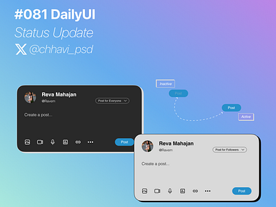 #081_DailyUi Status Update app dailyui design figma interface presentation social media status status update ui update