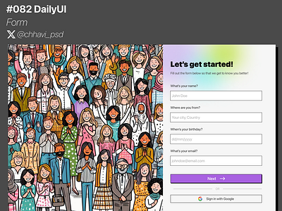 #082_DailUi Form app dailyui design figma form input interface ui web webpage