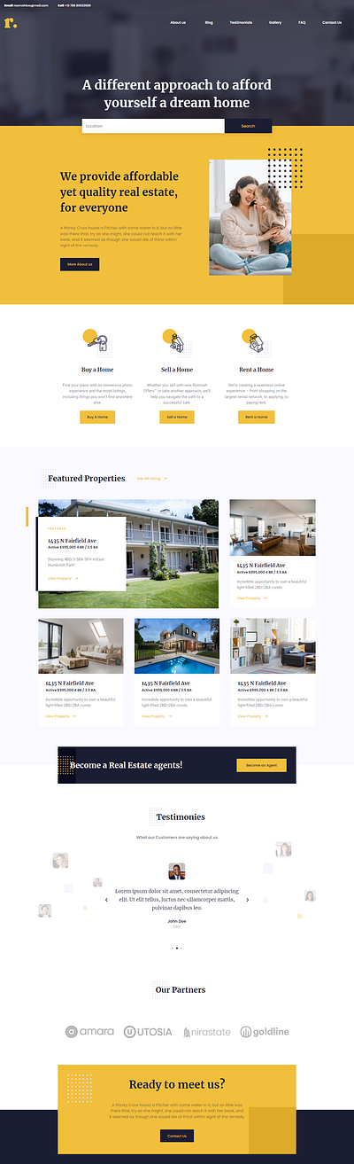 Real Estate Agent Website Concept branding design graphic design ui ux website wordpress