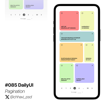 #085_DailyUI Pagination app dailyui design figma interface mobile app pages pagination ui