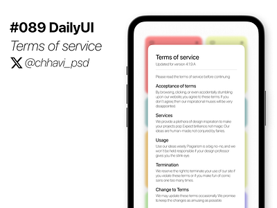 #089_DailyUi Terms of Service app dailyui design figma interface rules terms of service ui