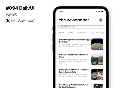 #094_DailyUi News app dailyui design figma interface news ui