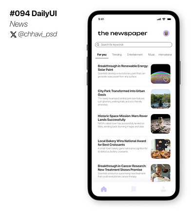 #094_DailyUi News app dailyui design figma interface news ui