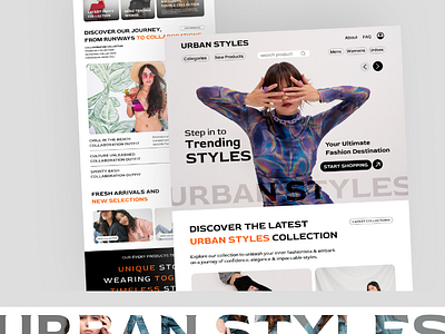 URBAN STYLES Online Fashion Store web UI app branding design fashion figma graphic design product ui uiux user interface userexperience ux web