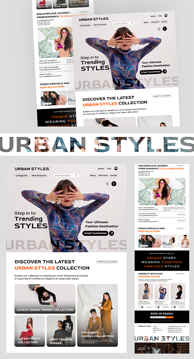 URBAN STYLES Online Fashion Store web UI app branding design fashion figma graphic design product ui uiux user interface userexperience ux web