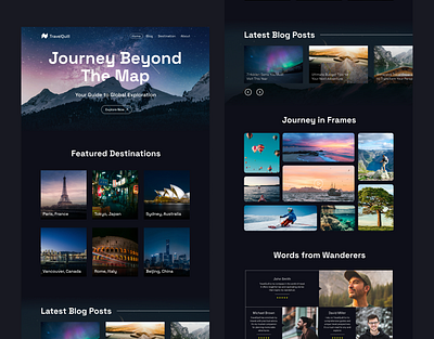 A Modern Travel Blog Site minimal travel blog site modern travel blog site design