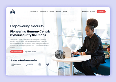 Landing page for cyber security solution cyber security design landing page ui