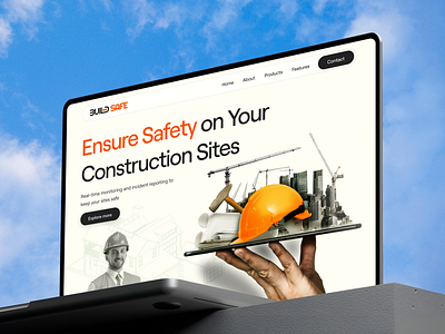 BuildSafe: AI-Powered Construction Site Safety Monitoring admin dashboard artificial intelligence construction website exterior interior mobile app mockups property real estate responsive design safety website ui ux website design