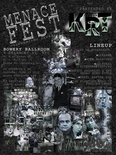 Menace Fest, 2012 event poster branding concerts event posters gig posters graphic art graphic design local music logo design nyc rock concerts