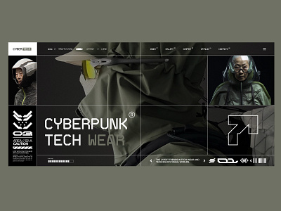 Cyberpunk tech wear concept cyberpunk design graphic design landig page minimalism ui киберпанк