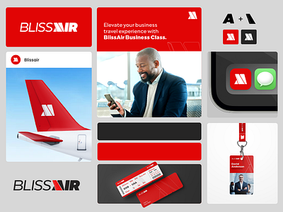 BlissAir - Have a bliss flight branding design figma graphic design illustration logo marketing print social media branding