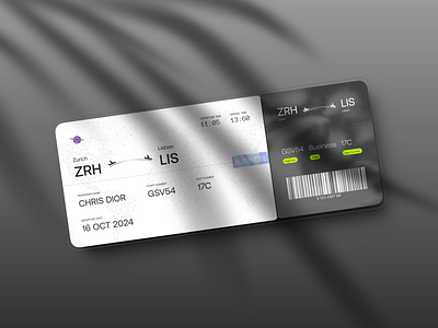 Flight Ticket design ui ux