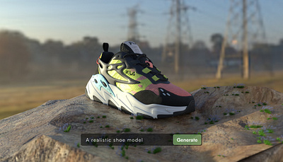 Innovative 3D Shoe Model Created Using Generative AI 3d 3d model shoe 3d modeling 3d modeling company 3d modeling services 3d rendering ai ar design genai product visualization vr