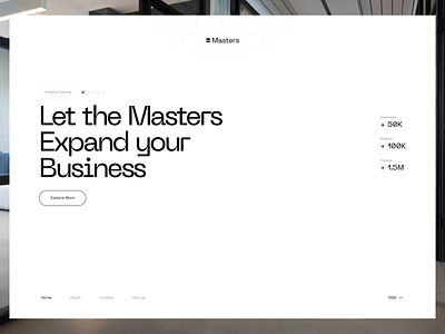 Masters - landingpage agency clean design hero interface landing minimal product promotion ui ux web web design