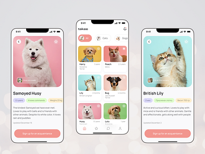 Pet Shelter App app mobile ui ux