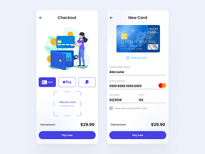 Credit Card & Checkout card ui credit card design mobile ui ui ui ux