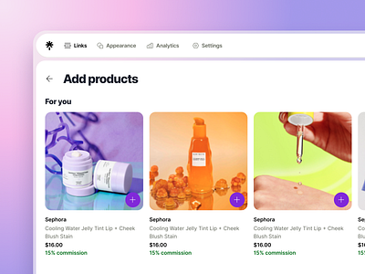 Linktree - Add products clean design ecommerce minimal modern product shopping simple store ui ux website