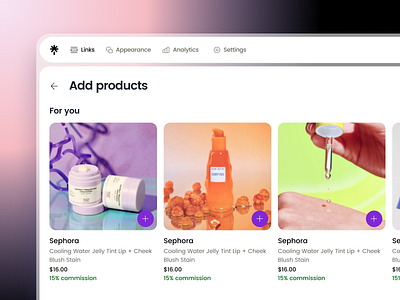Linktree - Add products clean design ecommerce minimal modern product shopping simple store ui ux website