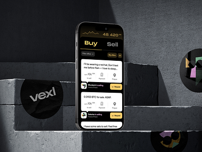 Visual Identity for Vexl app avatar bitcoin brand identity branding community crypto design illustration marketplace playful visual identity