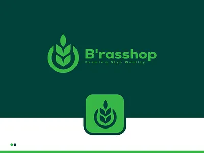 Grain Elegance The Circular Rice Logo for B'rasshop branding graphic design logo riceshop