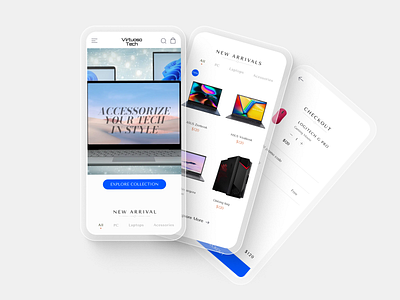 Virtuoso Tech app branding design ecommerce figma ui uiux user experience user interface