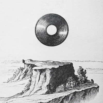 vinyl record emerges majestically behind a rugged mountain artwork design digital art digitalart digitalpaint illustration illustration art nooz