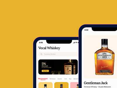 Vecal Whiskey UI figma mobile mobile app product design ui