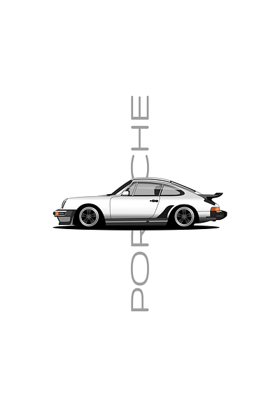 Porsche 930 2d illustration graphic design illustration