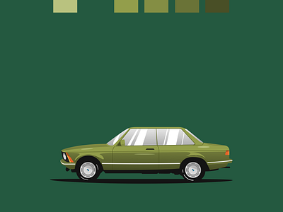 1980 BMW 3 series 2d illustration graphic design illustration