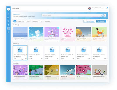 File Storage : Effortlessly manage your digital assets cloud storage design figma file management file sharing folder folder management productivity ui (user interface) ux (user experience)