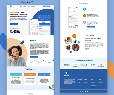 Docket App Landing Page Design design landing page saas task management ui web design website