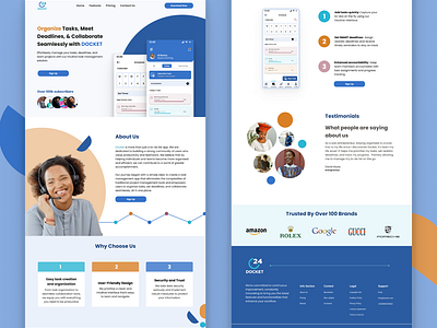 Docket App Landing Page Design design landing page saas task management ui web design website