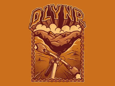 DLYNR Downhill Illustration bike desert downhill fashion handmade illustration lettering streetwear t shirt typo typography