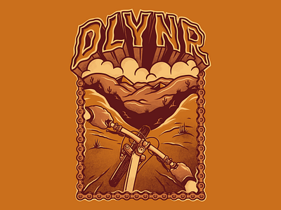 DLYNR Downhill Illustration bike desert downhill fashion handmade illustration lettering streetwear t shirt typo typography