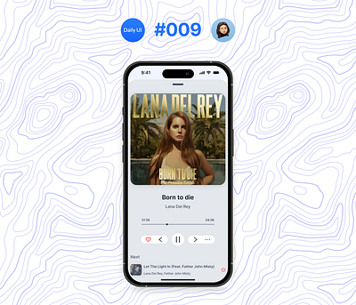 Music Player (DailyUI #009) dailyui graphic design mobile music player ui user interface