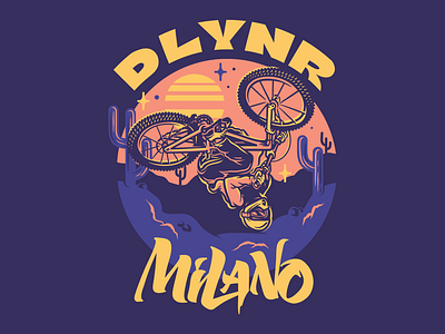 DLYNR Downhill Illustration bike bmx calligraphy desert downhill handmade illustration lettering milano streetwear t shirt typo typography