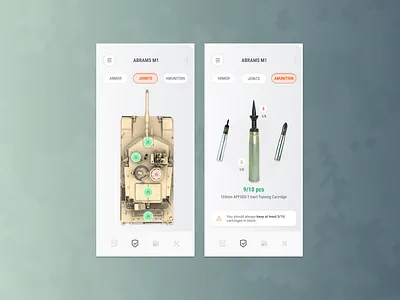 ABRAMS M1 Management System UI Concept abrams dashboard management systems military miltech mobile product design tank uiux