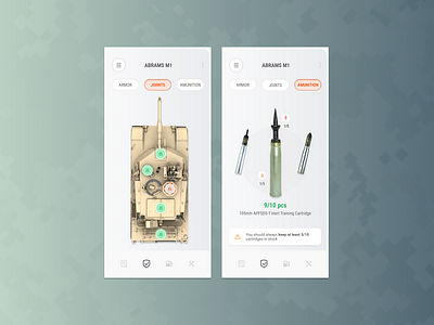 ABRAMS M1 Management System UI Concept abrams dashboard management systems military miltech mobile product design tank uiux