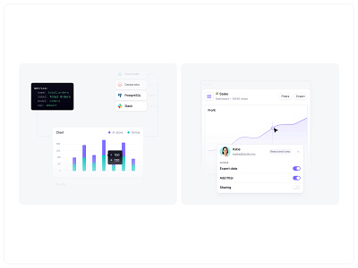 ⚡️{features #02} app application bento card cards char charts design graphic graphics grid illustration modern progress toggle ui ui design ux visual