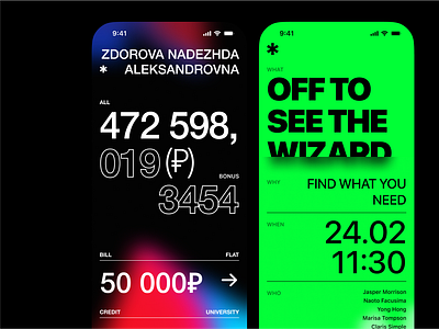 Typography UI Concept concept concert event green numbers typography ui