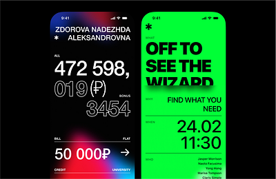 Typography UI Concept concept concert event green numbers typography ui