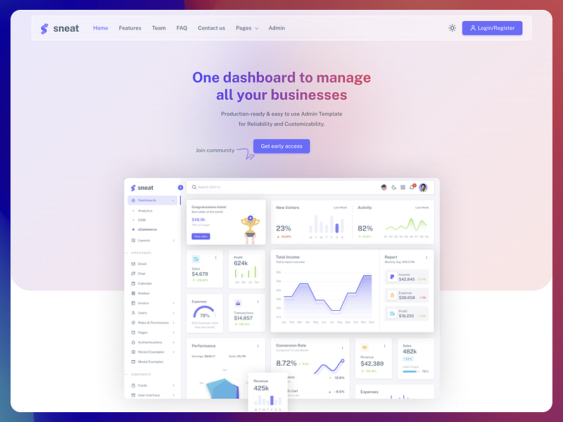 Landing Page app landing page dashboard dashboard landing page dashboard uikit dashboard widgets figma uikit landing landing page landing page ui product landing design product landing page saas landing page uikit