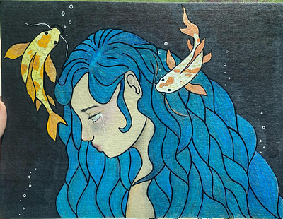 haunted by koi art graphic illustration