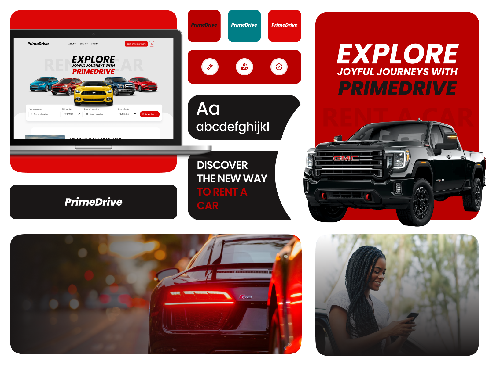 Prime Drive - Web Development and Branding branding design figma graphic design illustration logo ui ux website design website development