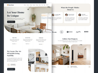 Design work for interior website homepage design interior decor interior design minimlist website simple design web design