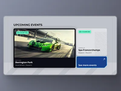 Upcoming events block bento design digitaldesign events landing page minimalistic modern design ui uiux upcoming userexperience ux webdesign