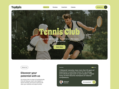 Tennis Club | Website branding courses ecommerce graphic design modern online store site sport tennis tennis club ui webdesign website